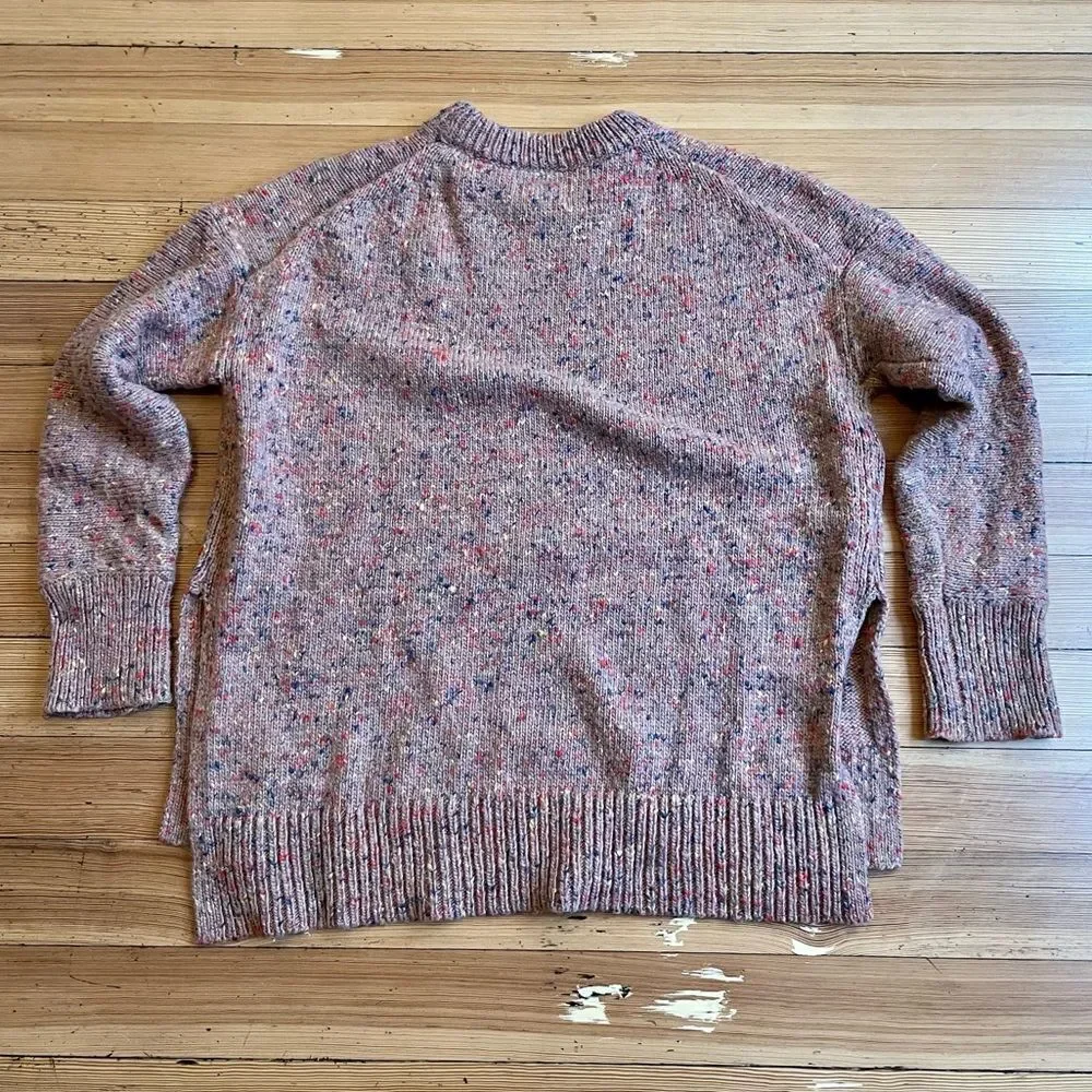 Lou & Grey multicolor speckled side slit sweater. Size M.